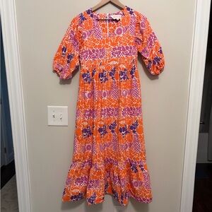 Briton Court Orchid Tropical Maxi Dress XS